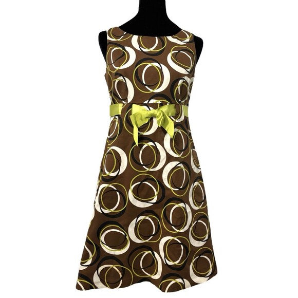 Vtg. Jessica London Polkadot Brown Mini Dress Bow Retro 70’s Colorful Y2K Sz 6 - Picture 7 of 7